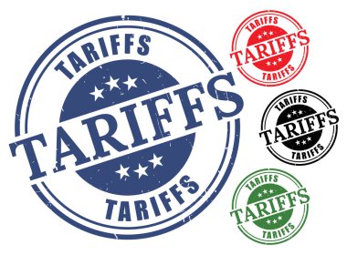 Bir Gümrük Görevi Damga Vektör Seti, Vergi Grunge Etiketi Koleksiyonunu İçeri Aktar  