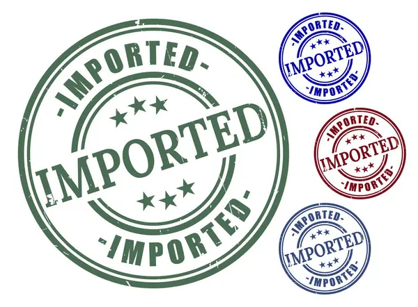 Uluslararası İthalat Paketi, Grunge Lastik Gümrük Vektör Simgeleri  