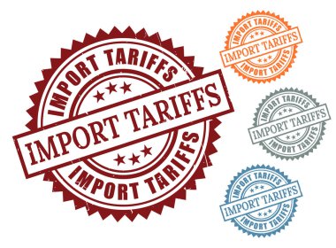 Bir İthalat Ücreti Onaylanmış Pul Koleksiyonu, Grunge Lastik Gümrük Etiketi  