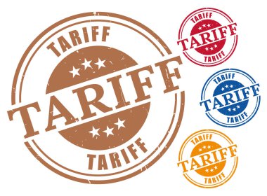 Bir Gümrük Görevi Damgası Seti, Grunge Tarifesi Vector Koleksiyonu  