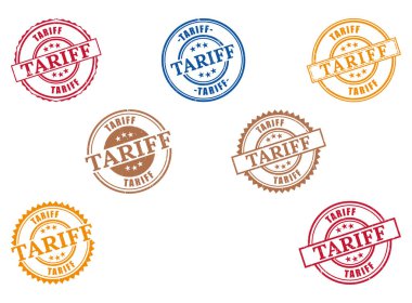 Çeşitli bir gümrük tarifesi Grunge Pul Koleksiyonu, Vergi Düzenleme Vektörü