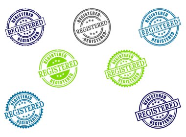 Kaydedilmiş çeşitli Grunge Rubber Pul Koleksiyonu Resmi Kayıt Vektörü Ayarları