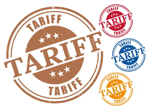 Bir Gümrük Görevi Damgası Seti, Grunge Tarifesi Vector Koleksiyonu  