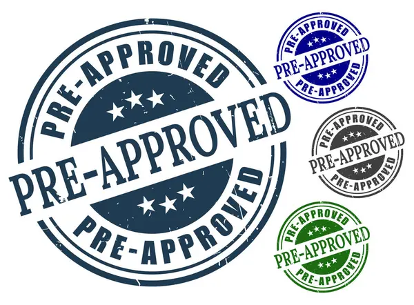 Önceden Onaylanmış Pul Vektör Seti, Grunge Biçim Doğrulanmış Etiket Koleksiyonu  