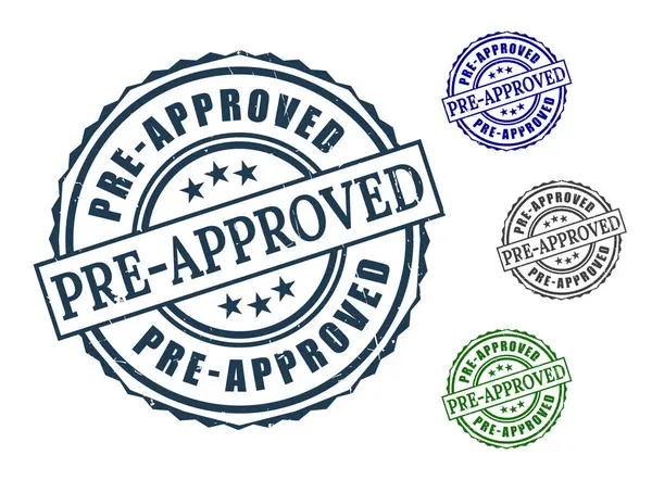 Önceden Onaylanmış Mühür Seti, Grunge Lastik Yetkilendirme Vektör Paketi  