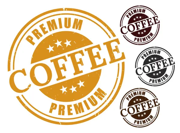 Bir Premium Kahve Damga Vektör Seti, Grunge Stili Gurme Bira Etiketi Koleksiyonu  