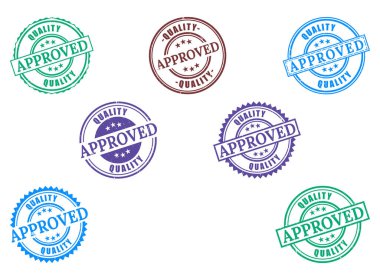 Onaylanmış Kaliteli Kauçuk Pul Koleksiyonu, Onaylı Ürün Mühürleme Vektörü