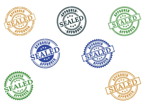 Onaylanmış Kauçuk Damga Koleksiyonu, Resmi Belge Mühürleme Vektörü
