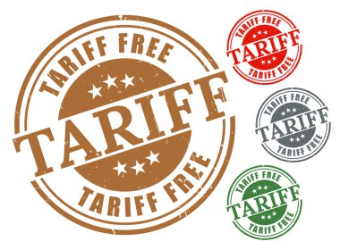 Bir Tarifesiz Pul Vektör Seti, Grunge Biçimli Gümrük Paketi Muafiyet Paketi  