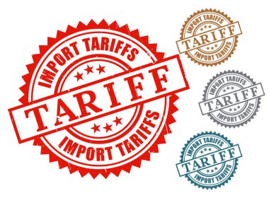 Bir İthalat Gümrük İdaresi Etiketi Paketi, Grunge Rubber Küresel Ticaret Ücreti Pul Tasarımı  