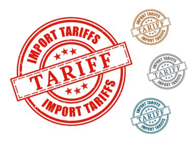 Bir İthalat Tarifi Sertifikalı Pul Koleksiyonu, Grunge Kauçuk Gümrük Belgelendirme Mührü  