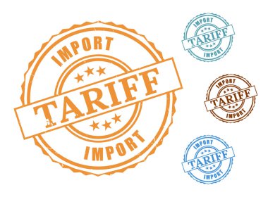 Bir İthalat Gümrük Mührü Paketi, Grunge Biçim Alma Ücreti Vektör Simgeleri  