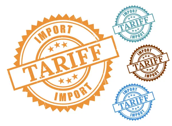 Bir İthalat Gümrük etiketi paketi, Grunge Rubber Uluslararası Ticari Pul Tasarımı  