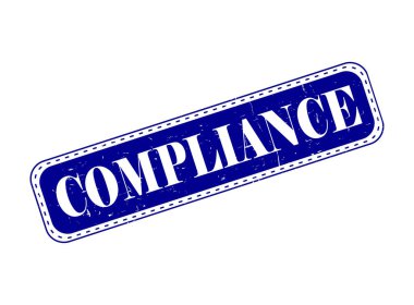 İşletme, Yasal ve Politika Uyumu İçin Noktalı Sınırlı Mavi Kauçuk Damgası