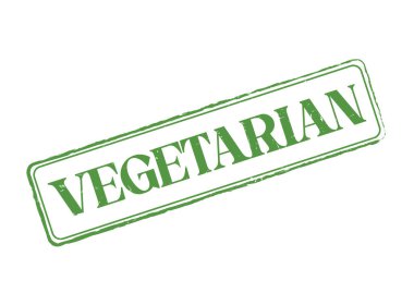 Bir Vejetaryen Lastik Mühür mührü. Üzerinde özet ve metin var.