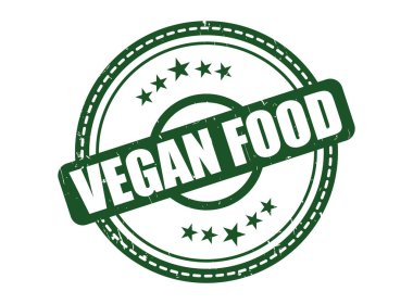 Bir VEGAN Gıda Kauçuk Mühür ve Yıldız Sınırı