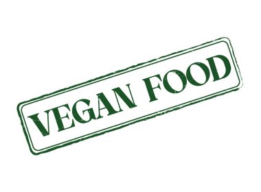 Bir VEGAN FOOD Kauçuk Mühür Bir Taslak ve Metin
