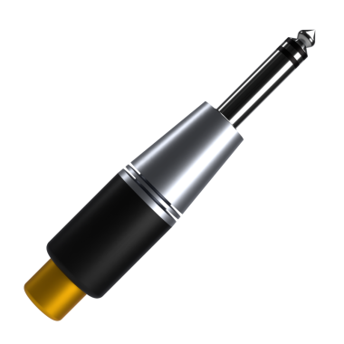 Klas siyah ve metalik gri renkte elektro gitar ses kipinin 3B simgesi