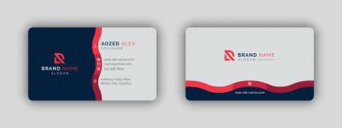Yaratıcı Modern İş Kartı Şablonu, Temiz Profesyonel Kartvizit Şablonu, Ziyaret Kartı. Vektör illüstrasyonu
