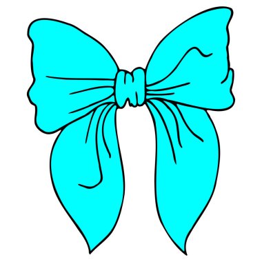 El yapımı Doodle Bow Kravat Özet Simgesi, Minimalist Tasarım, ön, siyan ve siyah