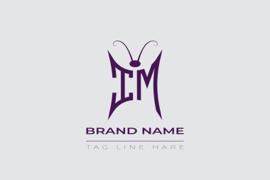 IM Butterfly logo design. Butterfly initials I and M line art logo template. This design can be used in cosmetics fashion and jewelry. clipart