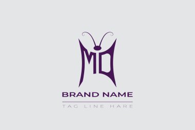 MO Butterfly logo tasarımı. Kelebek baş harfleri M ve O çizgi sanat logosu şablonu. Bu tasarım kozmetik moda ve takılarda kullanılabilir..