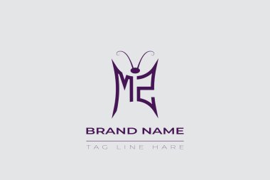 MZ Butterfly logo design. Butterfly initials M and Z line art logo template. This design can be used in cosmetics fashion and jewelry. clipart