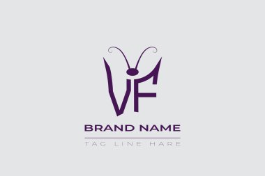 VF Butterfly logo design. Butterfly initials V and F line art logo template. This design can be used in cosmetics fashion and jewelry. clipart