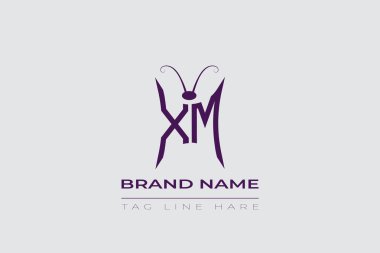 XM Butterfly logo design. Butterfly initials X and M line art logo template. This design can be used in cosmetics fashion and jewelry. clipart