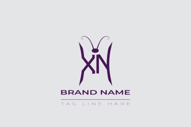 XN Butterfly logo design. Butterfly initials X and N line art logo template. This design can be used in cosmetics fashion and jewelry. clipart