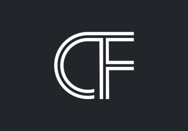 Baş harf FC veya CF logo tasarımı. Bu logo simgesi yaratıcı bir şekilde soyut şekilli anonim şirket.