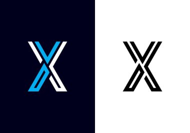 XAV Abstract ilk harfli alfabe logo tasarımı. Bu logo simgesi yaratıcı bir şekilde soyut şekilli anonim şirket