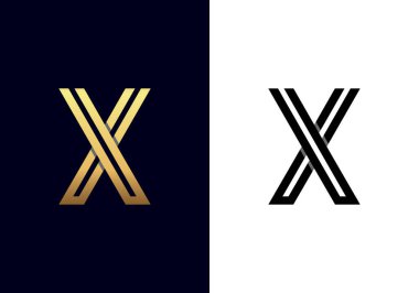 X, XX Abstract ilk harfli alfabe logosu tasarımı. Bu logo simgesi yaratıcı bir şekilde soyut şekilli anonim şirket