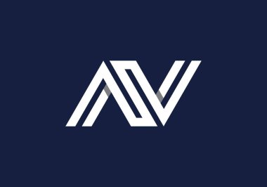 Minimalist Logo Tasarımı N harfi, AV. Bu logo simgesi yaratıcı bir şekilde soyut şekilli anonim şirket
