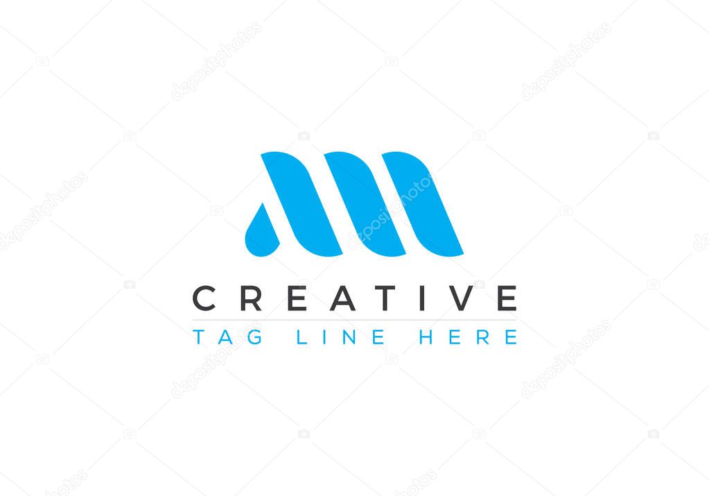 Creative Letter AM, M logo design. This logo icon incorporate with abstract shape in the creative way