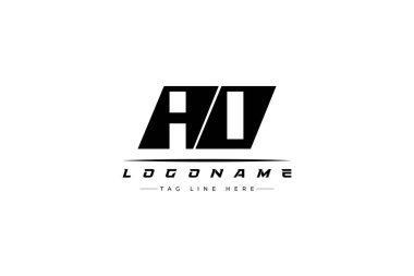 AO yarış logosu. Yarış, araba ve motor sporları için yarış logosu tasarımı.