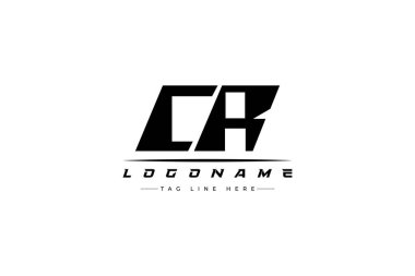 CR yarışçı logosu. Yarış, araba ve motor sporları için yarış logosu tasarımı.