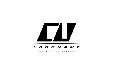 CV yarışçısı logosu. Yarış, araba ve motor sporları için yarış logosu tasarımı.