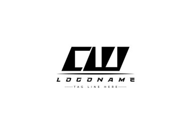 CW yarış logosu. Yarış, araba ve motor sporları için yarış logosu tasarımı.