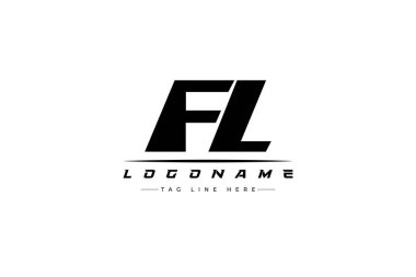 FL yarış logosu. Yarış, araba ve motor sporları için yarış logosu tasarımı.