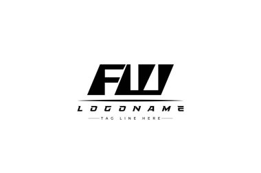 FW yarış logosu. Yarış, araba ve motor sporları için yarış logosu tasarımı.