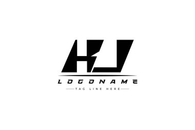 KJ yarış logosu. Yarış, araba ve motor sporları için yarış logosu tasarımı.