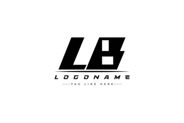 LB yarış logosu. Yarış, araba ve motor sporları için yarış logosu tasarımı.