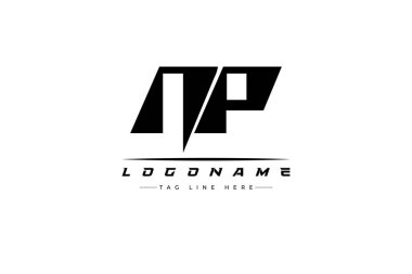 NP yarış logosu. Yarış, araba ve motor sporları için yarış logosu tasarımı.