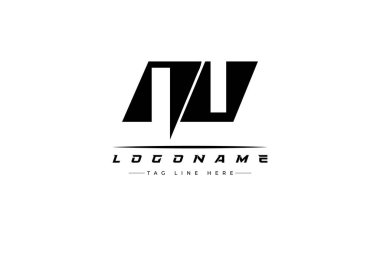 NU yarış logosu. Yarış, araba ve motor sporları için yarış logosu tasarımı.