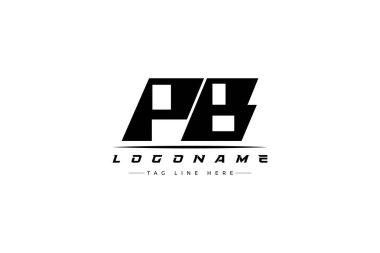 PB yarış logosu. Yarış, araba ve motor sporları için yarış logosu tasarımı.