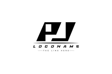 PJ yarış logosu. Yarış, araba ve motor sporları için yarış logosu tasarımı.