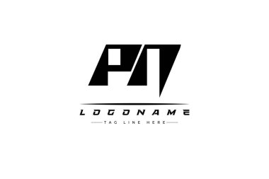 PN yarış logosu. Yarış, araba ve motor sporları için yarış logosu tasarımı.