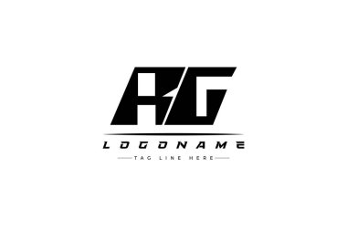 RG yarış logosu. Yarış, araba ve motor sporları için yarış logosu tasarımı.