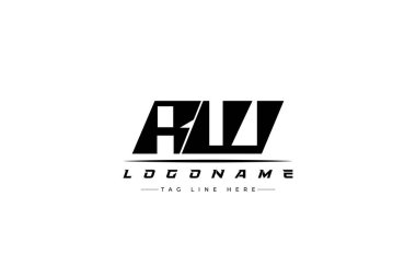 RW yarış logosu. Yarış, araba ve motor sporları için yarış logosu tasarımı.